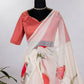 Trendy Saree Organza Off White Floral Patch Saree