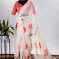 Trendy Saree Organza Off White Floral Patch Saree