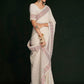 Classic Georgette Off White Lucknowi Work Saree