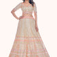 Lehenga Choli Net Off White Dori Work Lehenga Choli
