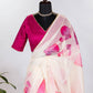Classic Organza Off White Floral Patch Saree