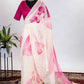 Classic Organza Off White Floral Patch Saree
