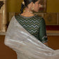 Contemporary Organza Off White Lace Saree