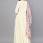 Gown Crepe Silk Off White Plain Gown