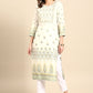 Casual Kurti Poly Rayon Off White Print Kurtis