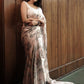 Contemporary Satin Off White Print Saree