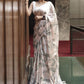 Contemporary Satin Off White Print Saree