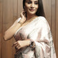 Contemporary Satin Off White Print Saree