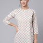 Party Wear Kurti Cotton Off White Print Kurtis