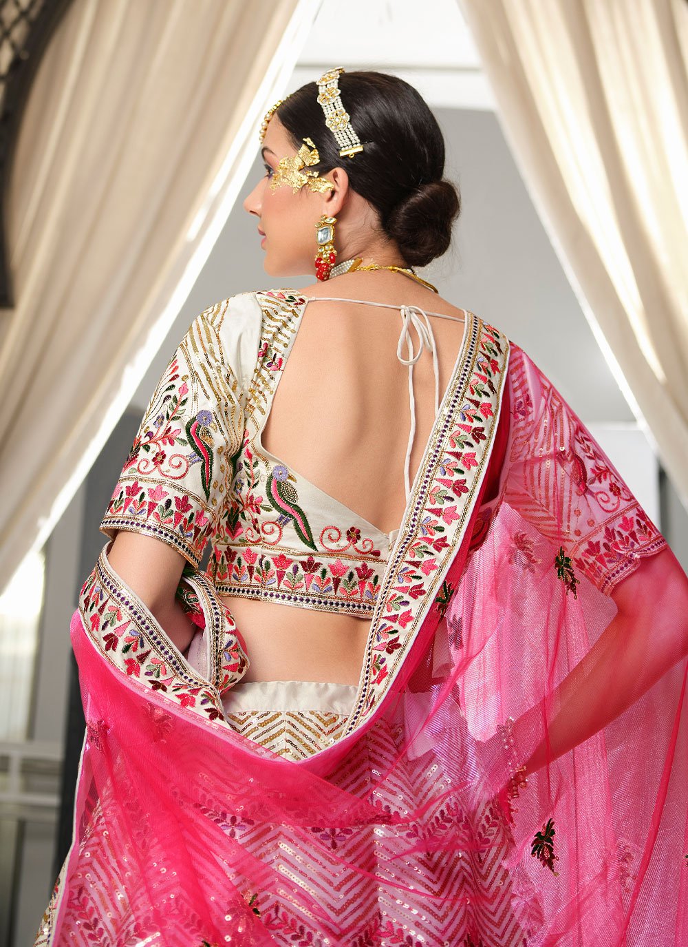 Lehenga Choli Silk Off White Embroidered Lehenga Choli