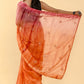 Shaded Saree Cotton Orange Pink Lace Saree