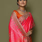 Classic Kanjivaram Silk Orange Pink Hand Work Saree