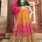 Lehenga Choli Silk Orange Pink Embroidered Lehenga Choli