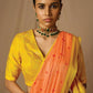Classic Brasso Orange Yellow Woven Saree