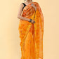Shaded Saree Cotton Orange Yellow Lace Saree
