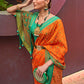 Trendy Saree Brasso Orange Print Saree