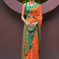 Trendy Saree Brasso Orange Print Saree