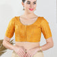 Designer Blouse Jacquard Orange Print Blouse