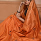 Trendy Saree Handloom Silk Orange Woven Saree