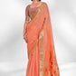 Classic Cotton Orange Sequins Saree