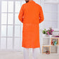 Kurta Pyjama Cotton Orange Weaving Mens