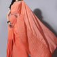 Trendy Saree Chinon Orange Fancy Work Saree