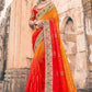 Classic Silk Orange Embroidered Saree