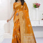 Classic Organza Viscose Orange Booti Saree