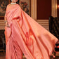 Classic Jacquard Orange Digital Print Saree