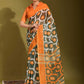 Contemporary Linen Orange Digital Print Saree