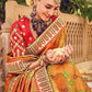 Contemporary Pure Silk Orange Bandhej Saree