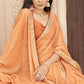 Contemporary Chiffon Orange Embroidered Saree