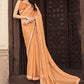 Contemporary Chiffon Orange Embroidered Saree