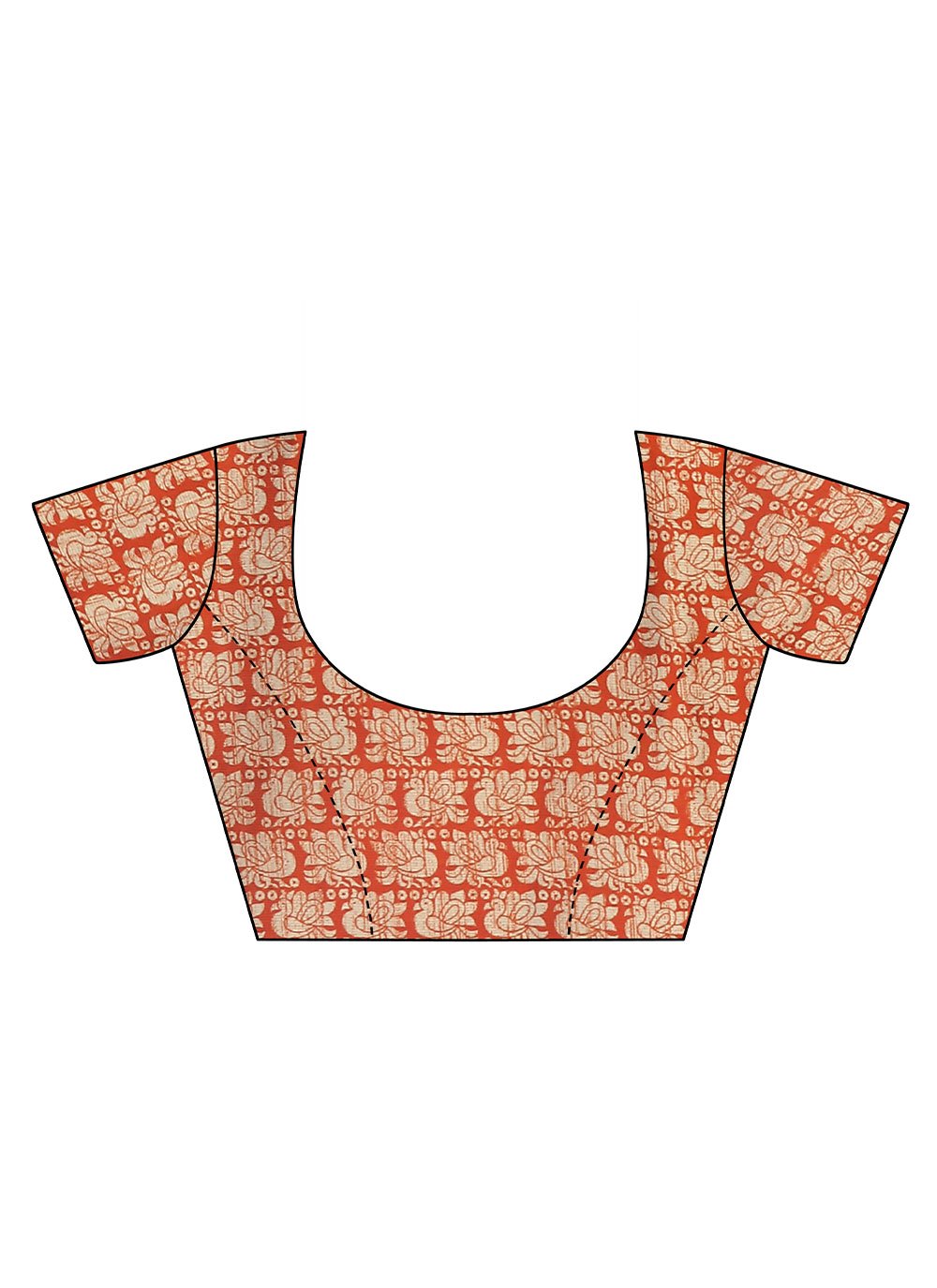 Contemporary Chiffon Orange Patola Print Saree