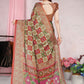 Contemporary Chiffon Orange Patola Print Saree
