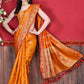 Contemporary Katan Silk Orange Patch Border Saree