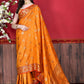 Contemporary Katan Silk Orange Patch Border Saree