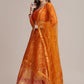 Lehenga Choli Jacquard Silk Orange Woven Lehenga Choli