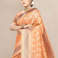 Contemporary Organza Orange Weaving Saree