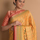 Contemporary Brasso Orange Woven Saree