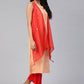 Designer Kurti Crepe Silk Orange Foil Print Kurtis