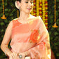 Trendy Saree Organza Silk Orange Digital Print Saree