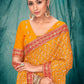 Classic Faux Georgette Orange Embroidered Saree