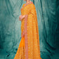 Classic Faux Georgette Orange Embroidered Saree