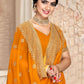 Trendy Saree Georgette Orange Embroidered Saree