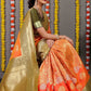 Classic Banarasi Silk Orange Weaving Saree