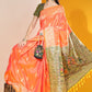 Contemporary Handloom Silk Orange Woven Saree