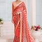 Contemporary Imported Orange Sequins Saree