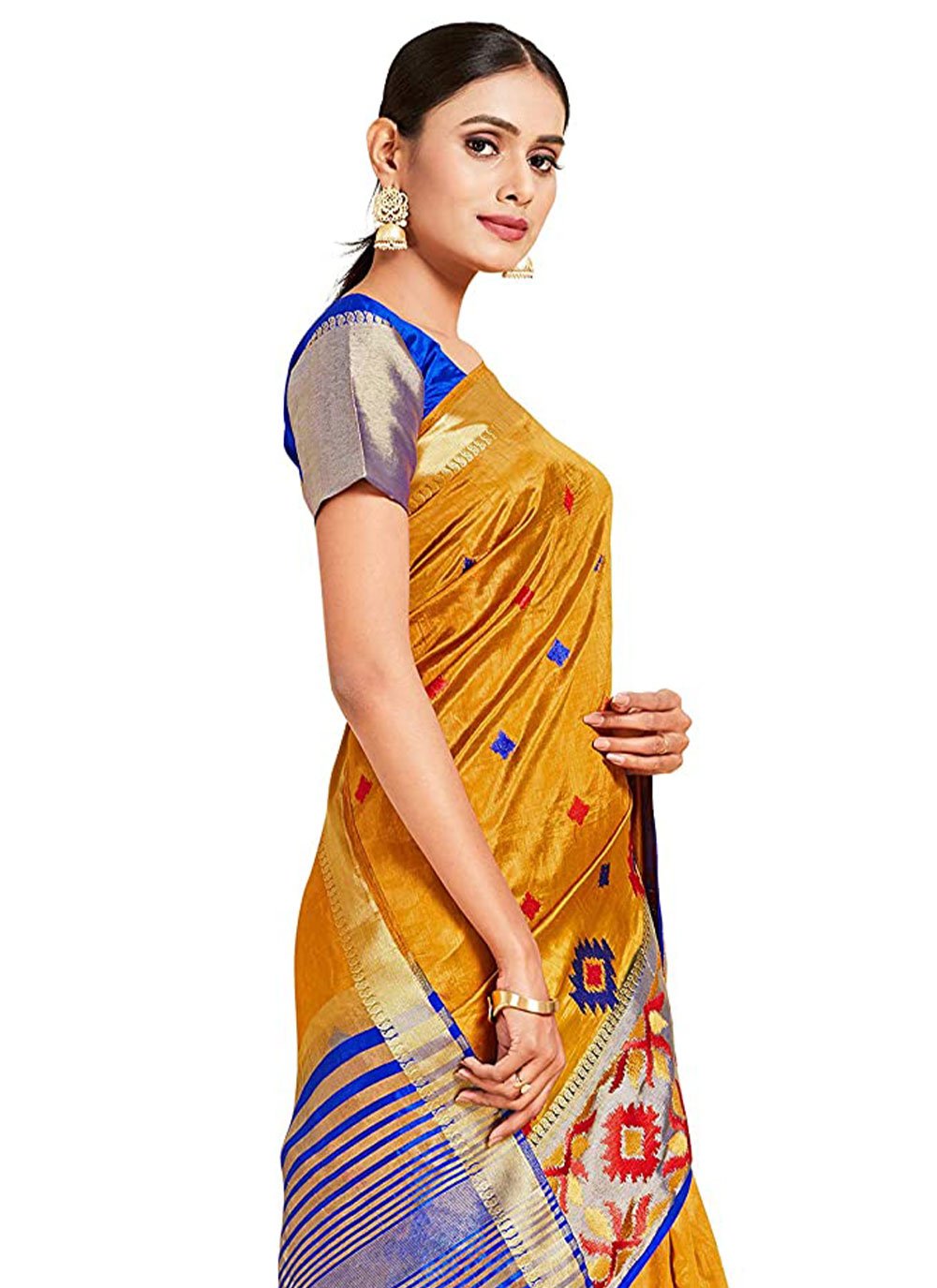 Trendy Saree Kanjivaram Silk Orange Zari Saree