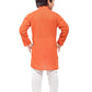 Kurta Pyjama Cotton Orange Print Kids